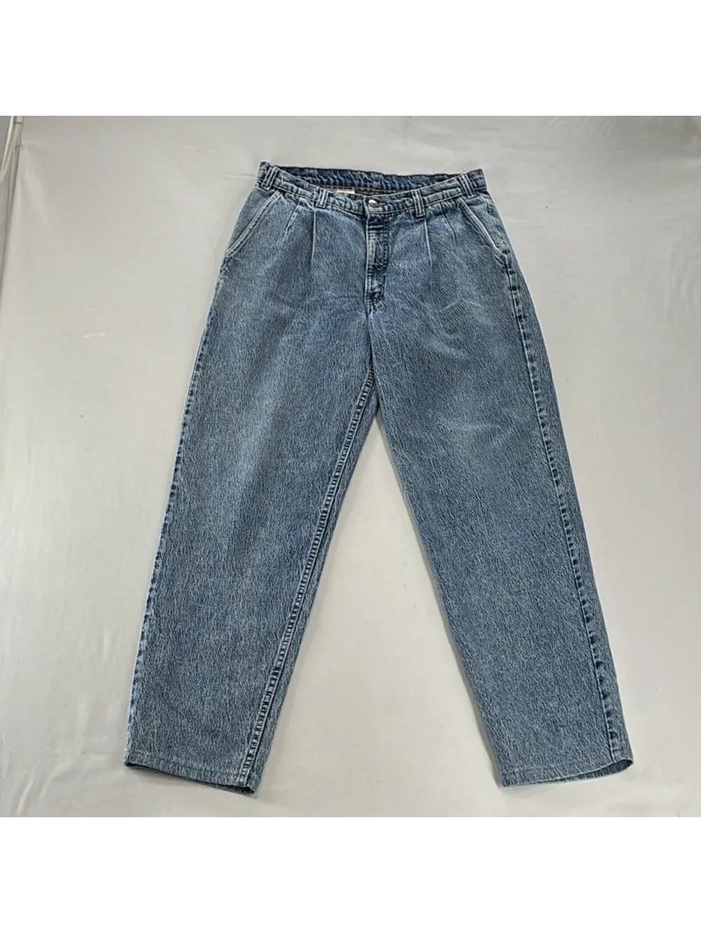 Vintage 80s Levi's Pleated Jeans Acid Wash Tapered W33 L32